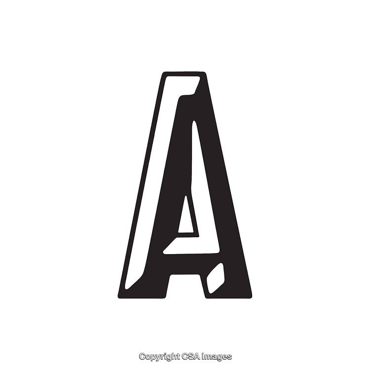 Bold Black-and-White Letter A in Stylish Serif Font Design