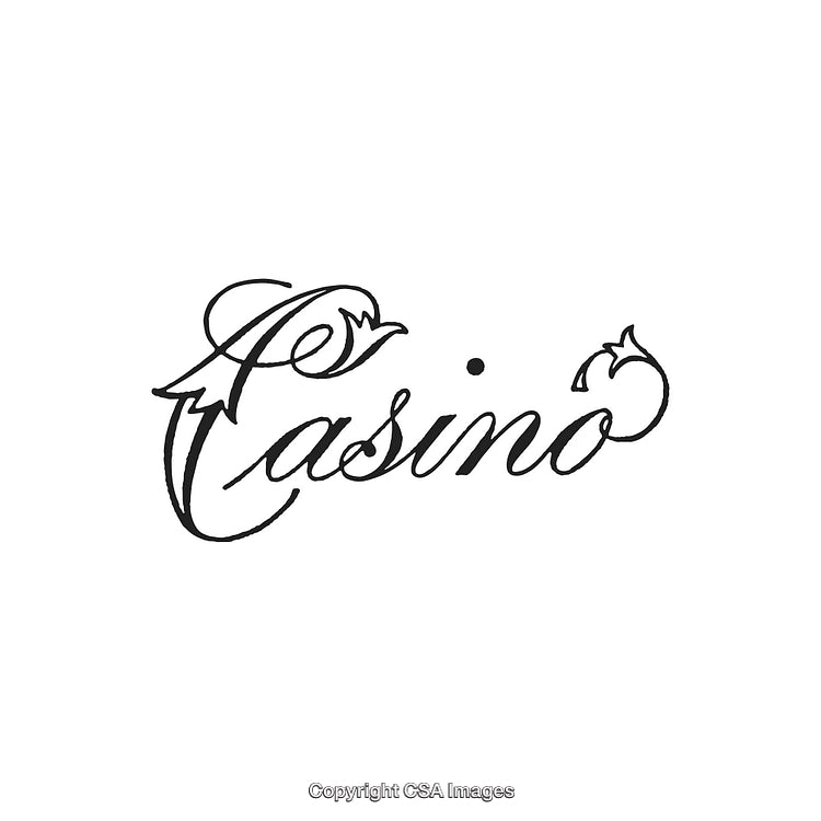 Elegant Decorative Casino Logo in Black on White Background