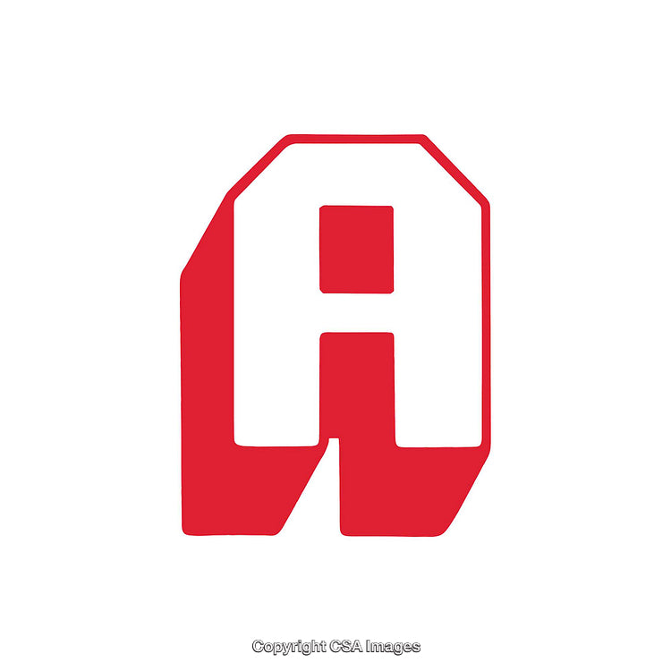 Bold Red and White Stylized Letter A on White Background