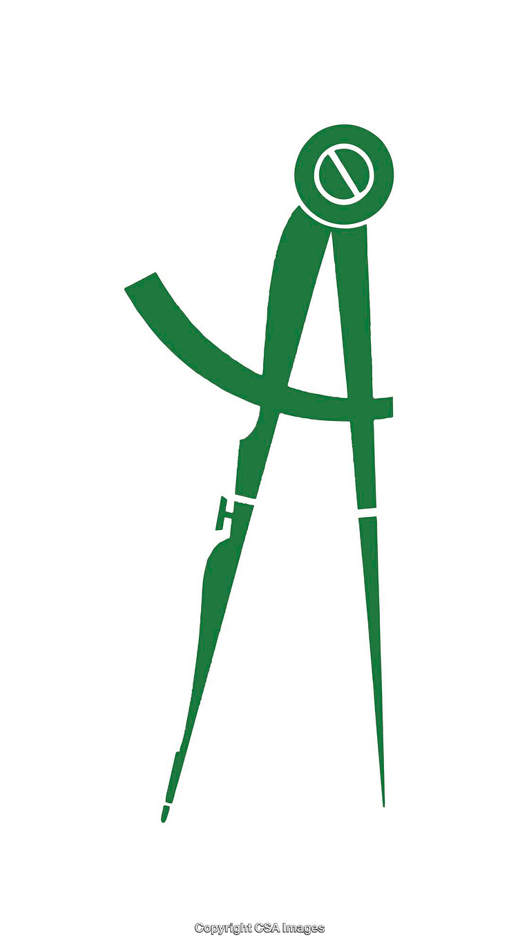 Minimalist Green Compass Icon on a White Background Design