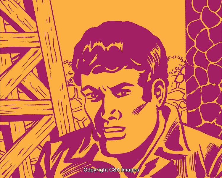 Caricature Illustration of a Man in an Expressive Vintage Style