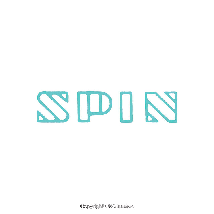 Creative Typography Design Showcasing the Word 'Spin' in Bold Stylized Font