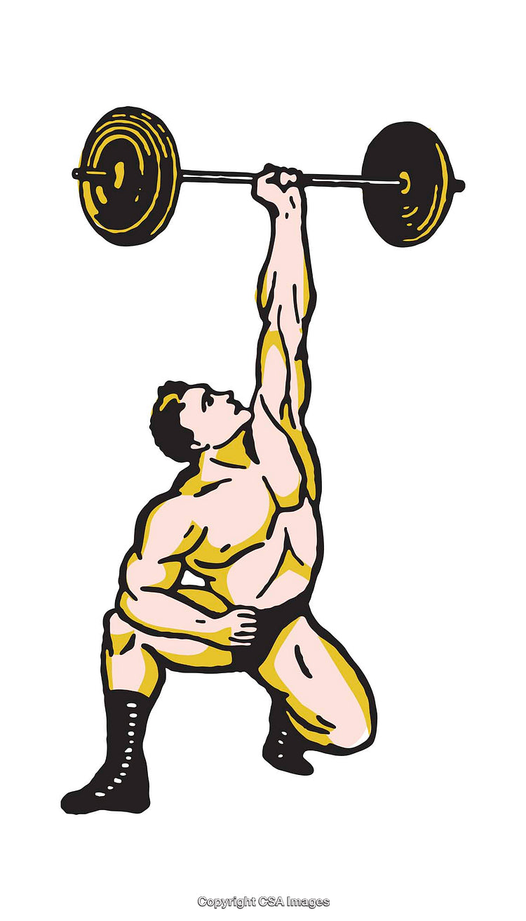 Classic Weightlifter Illustration with Retro Fitness Inspiration Art