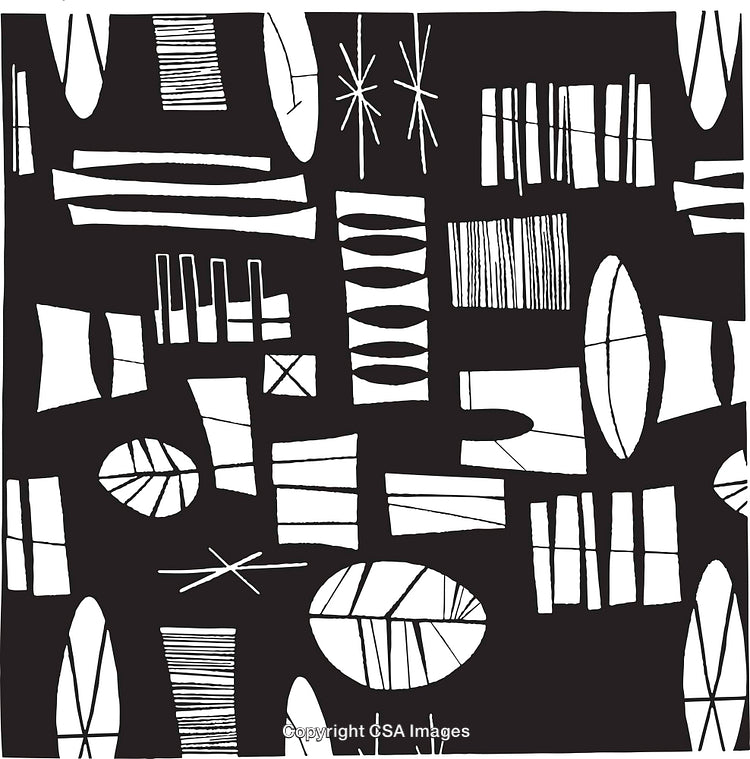 Abstract Black and White Pattern Design with Geometric Shapes