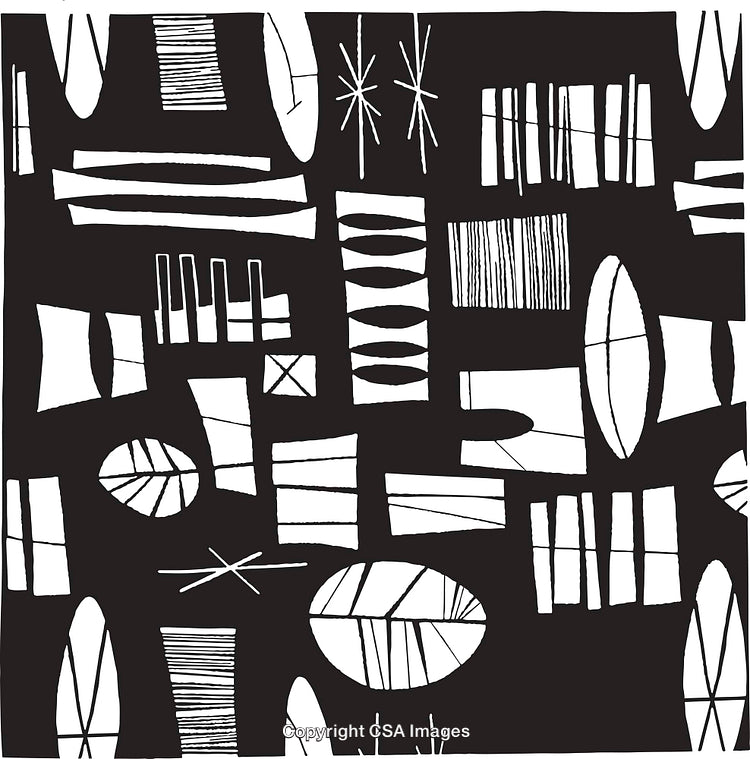 Abstract Black and White Pattern Design with Geometric Shapes