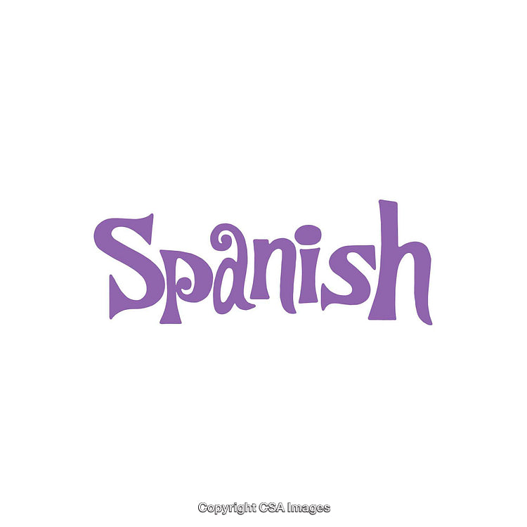 Purple Spanish Word Design on a Clean White Background