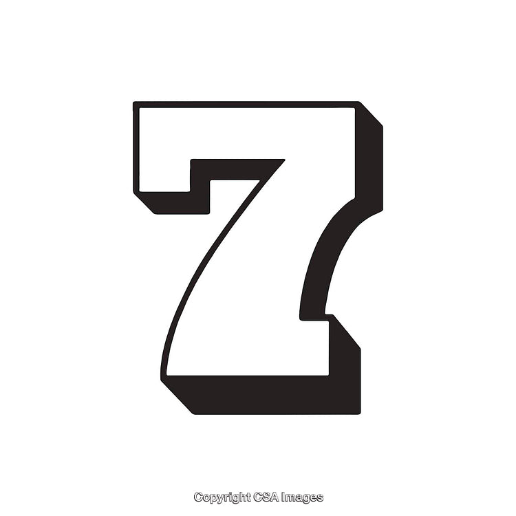 Black and White Stylized Number Seven Graphic Illustration