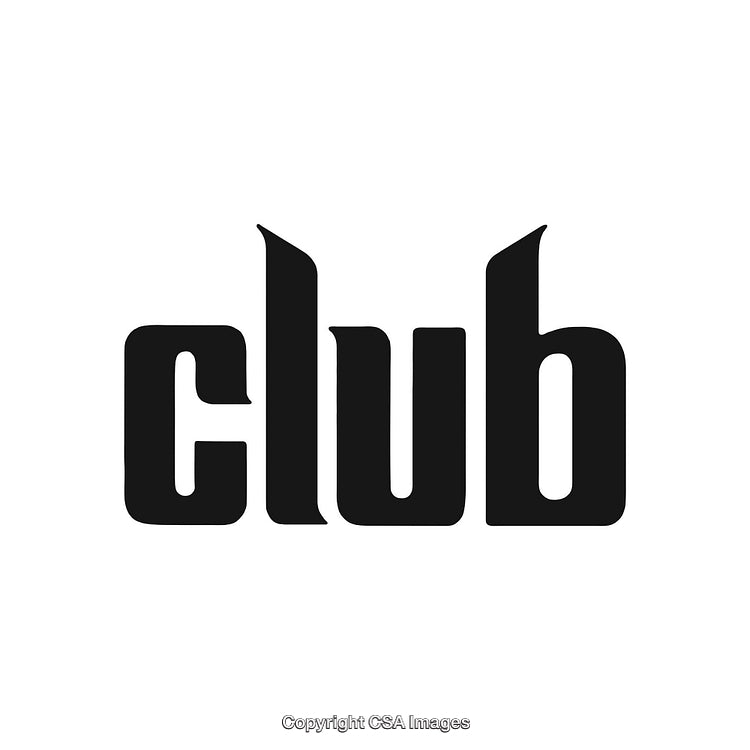 Minimalist Black Text 'Club' on a White Background