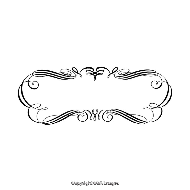Elegant Decorative Border with Intricate Black and White Flourish Design