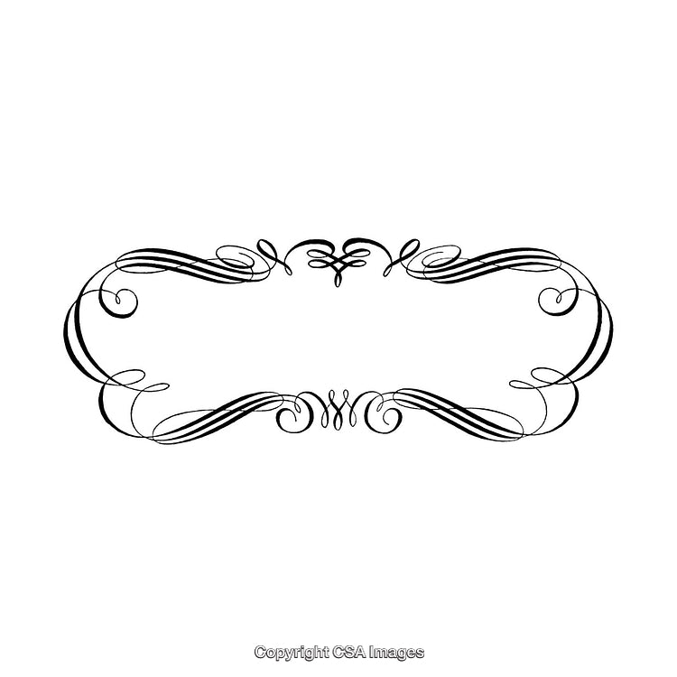 Elegant Decorative Border with Intricate Black and White Flourish Design