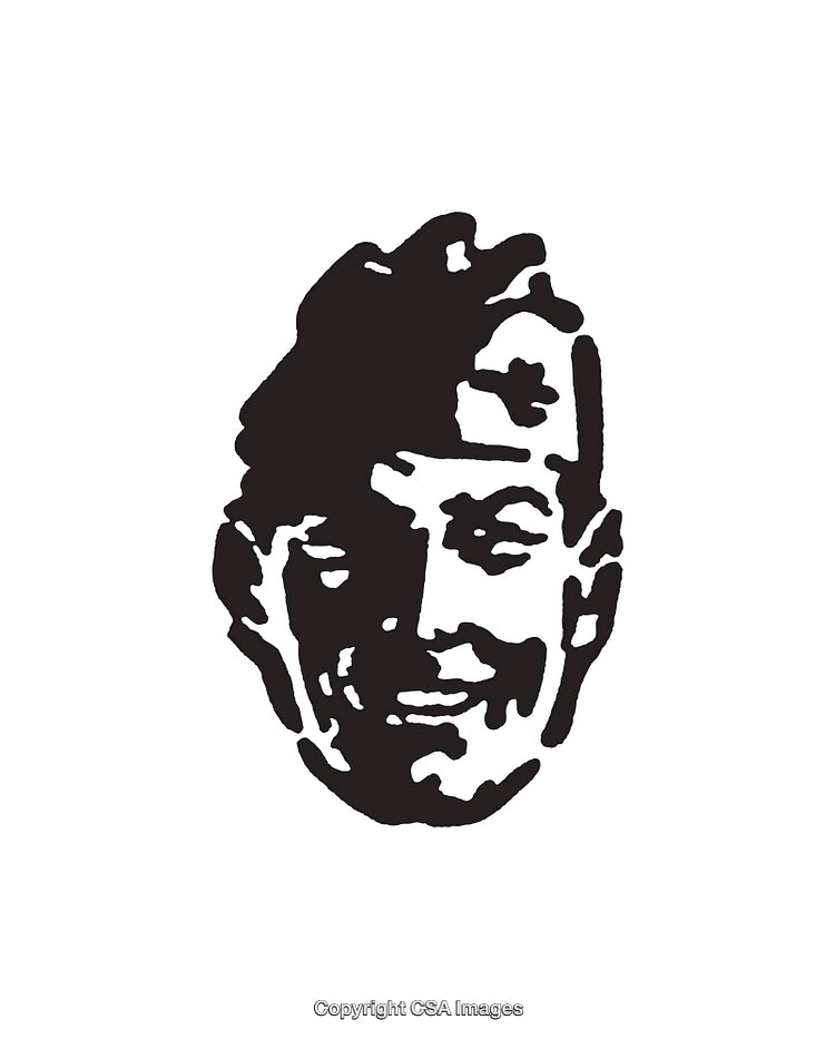 Black and White Line Art Featuring Smiling Cartoon Illustration