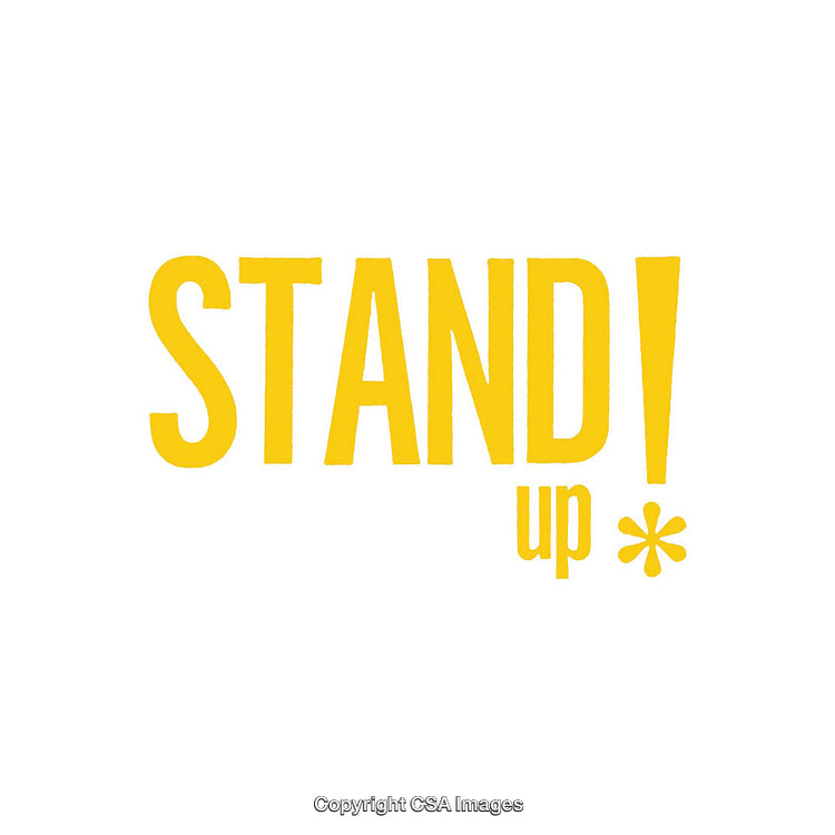 Bright Bold Motivational Text Design with Yellow Stand Up Message