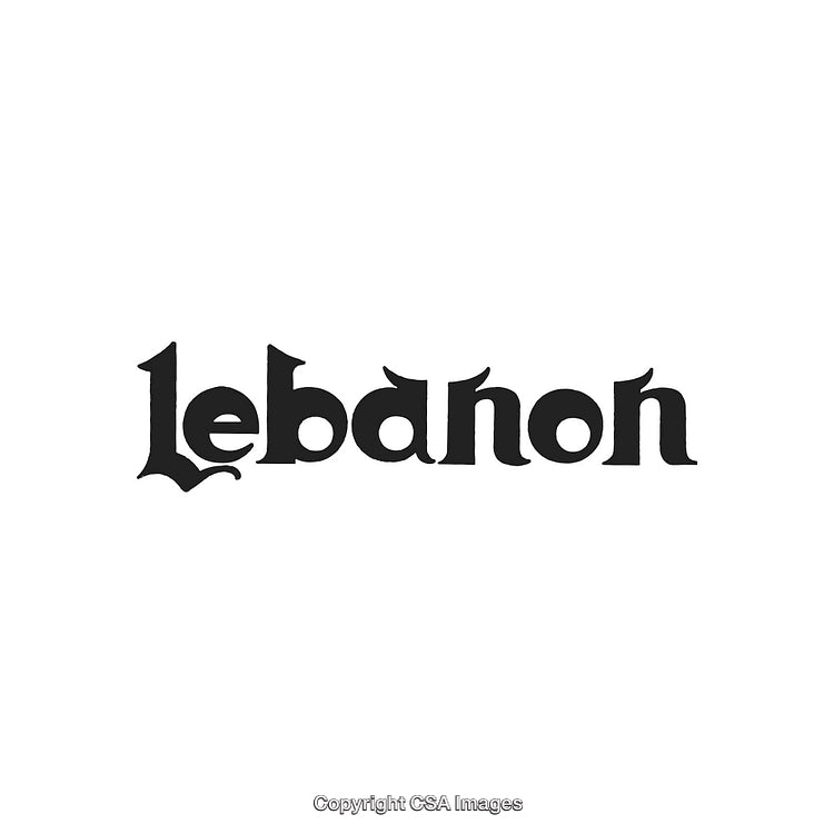 Stylized Vintage Typography Featuring the Word 'Lebanon' in Unique Font Style