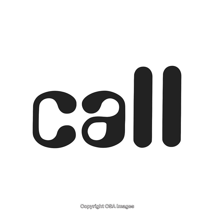 Modern Minimalistic Word Call in Stylish Black Font on White Background