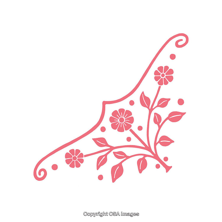 Elegant Floral Design with Abstract Leaves and Blossoms on White Background