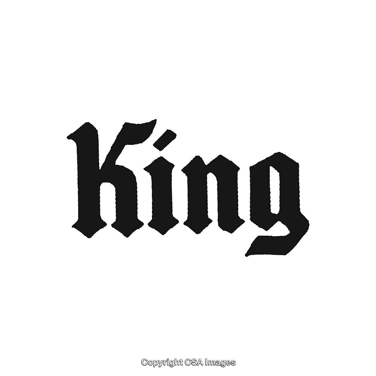 Blackletter Font Design Featuring the Word 'King' in Elegant Style
