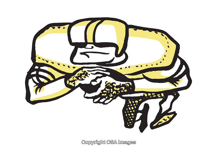 Illustrated American Football Player with Yellow and Black Color Theme