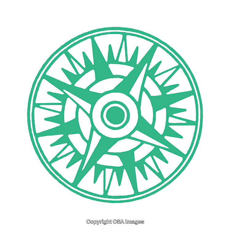 Green Compass Rose Symbol Depicting Navigation and Direction