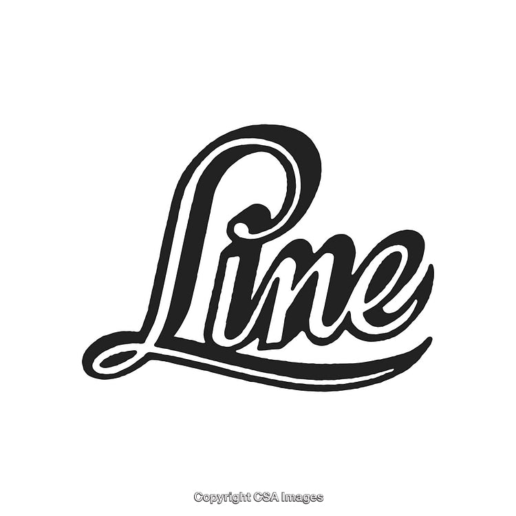 Stylized Cursive Logo Design Featuring the Word Lime in Black Typeface