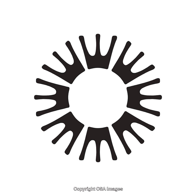 Abstract Circular Shape Composed of Radiating Crown-Like Elements