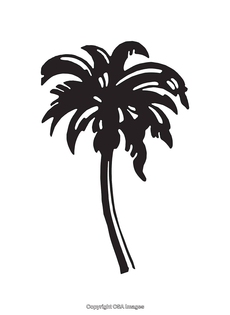 Illustration of a Minimalistic Palm Tree in Black and White Design Style