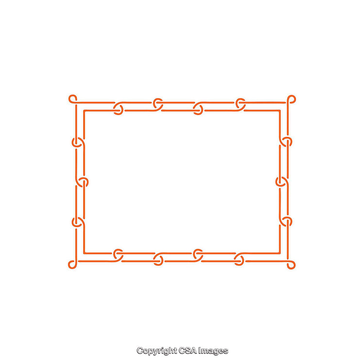 Minimalist Orange Chain Border Frame Isolated on White Background
