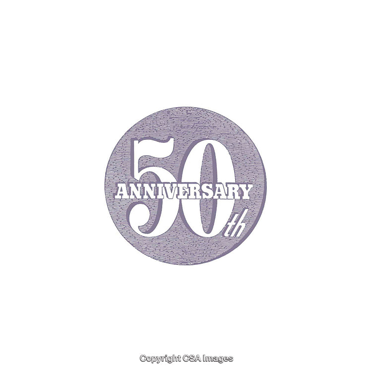 Elegant Design Celebrating a 50th Anniversary Milestone in Monochromatic Style