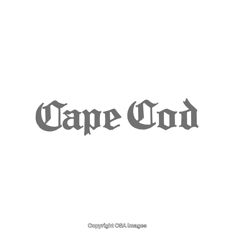 Cape Cod Typography in Gothic Font Style on a White Background