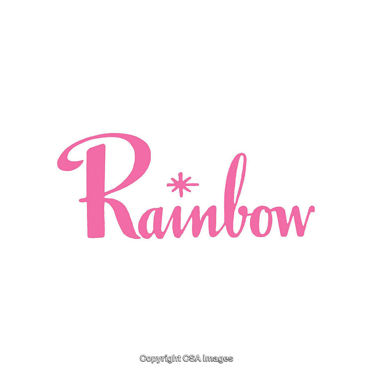Pink Handwritten-Style Rainbow Text Design With Decorative Asterisk Accent