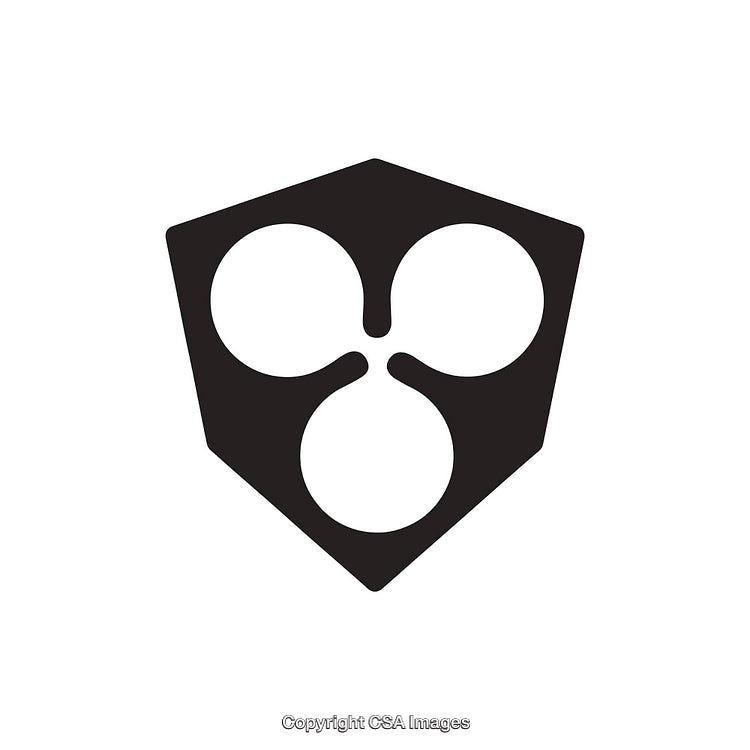 Black And White Abstract Symbol Featuring Geometric Shapes