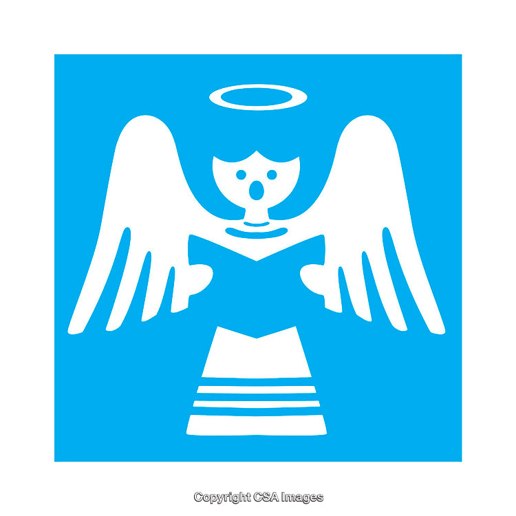Minimalistic Angel Icon Design Featuring Wings, Halo, and Simple Outline Art