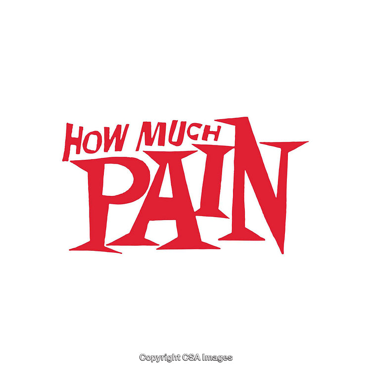 Bold Typography Design Featuring the Statement 'How Much Pain' in Red