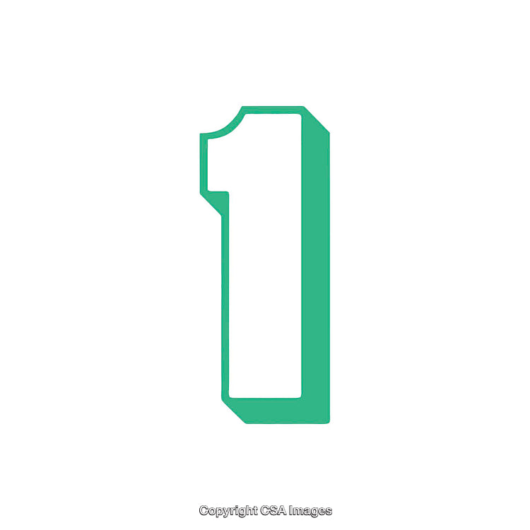Green Number One Icon Isolated on a White Background