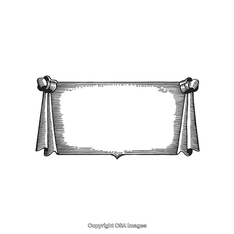 Vintage Style Black and White Ornamental Frame With Draped Cloth