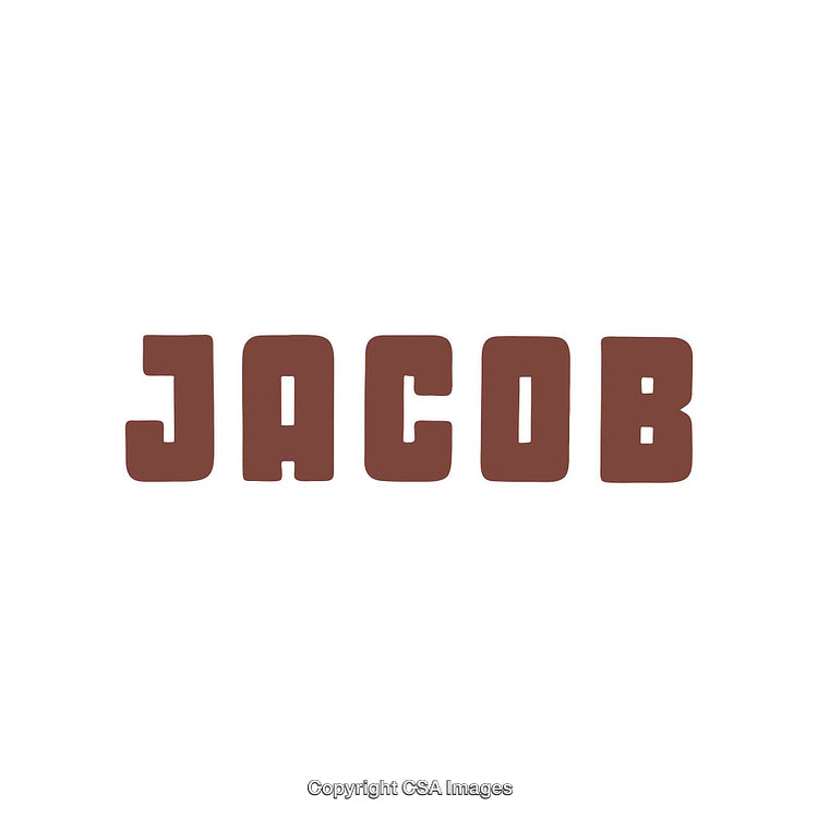 Brown Text Display Featuring the Name Jacob in Blocky Letters
