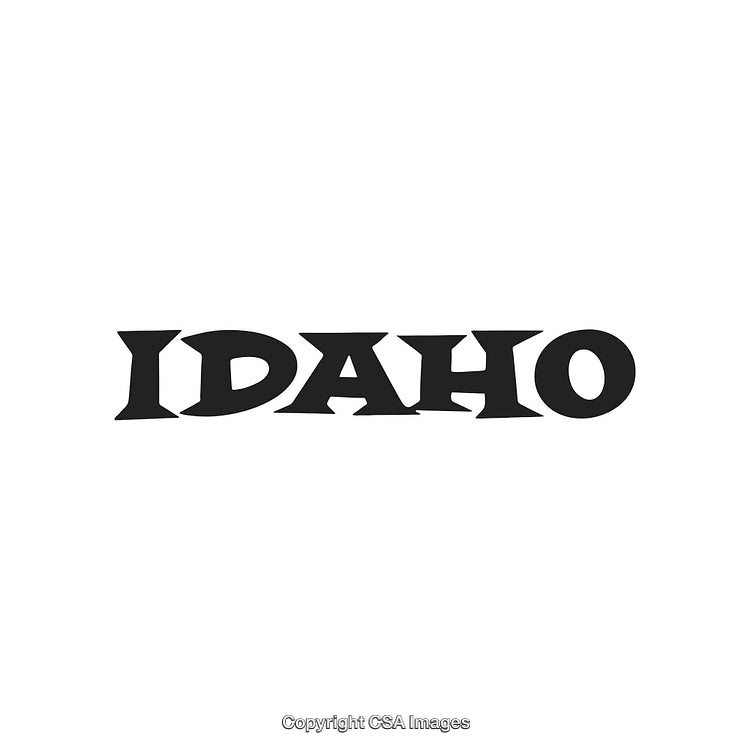 Bold Idaho State Typography Artwork on a Clean White Background