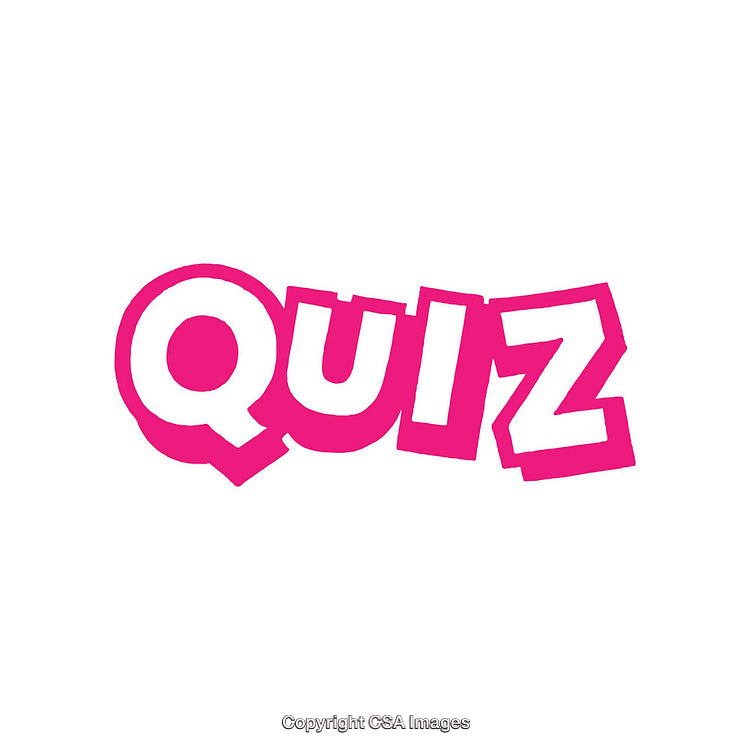 Bright Pink Text Design Highlighting the Word Quiz in Bold