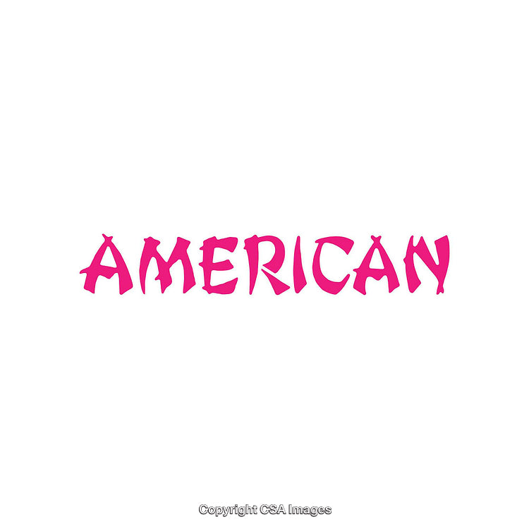 Bold Pink Typography of the Word "American" in Artistic Style