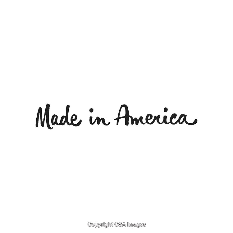 Handwritten Elegant Script of 'Made in America' on White Background