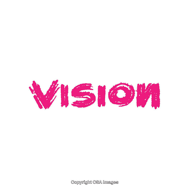 Bold Text Illustration Depicting Vision in Radiant Pink Color Style