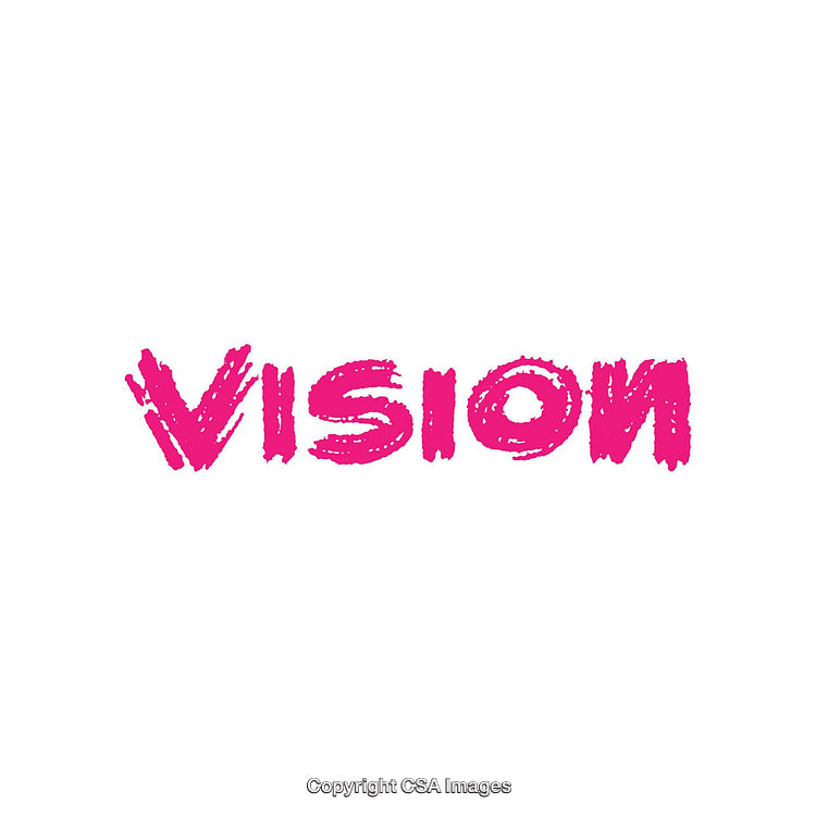 Bold Text Illustration Depicting Vision in Radiant Pink Color Style