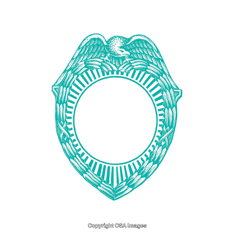 Illustration of an Eagle Emblem With Blank Center Window