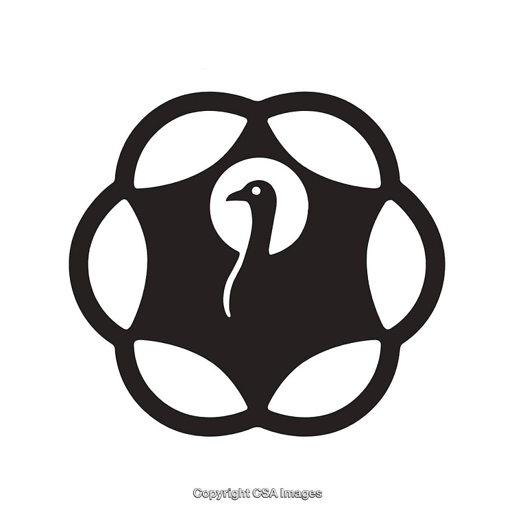 Simple Black and White Line Art Featuring a Stylized Bird Design