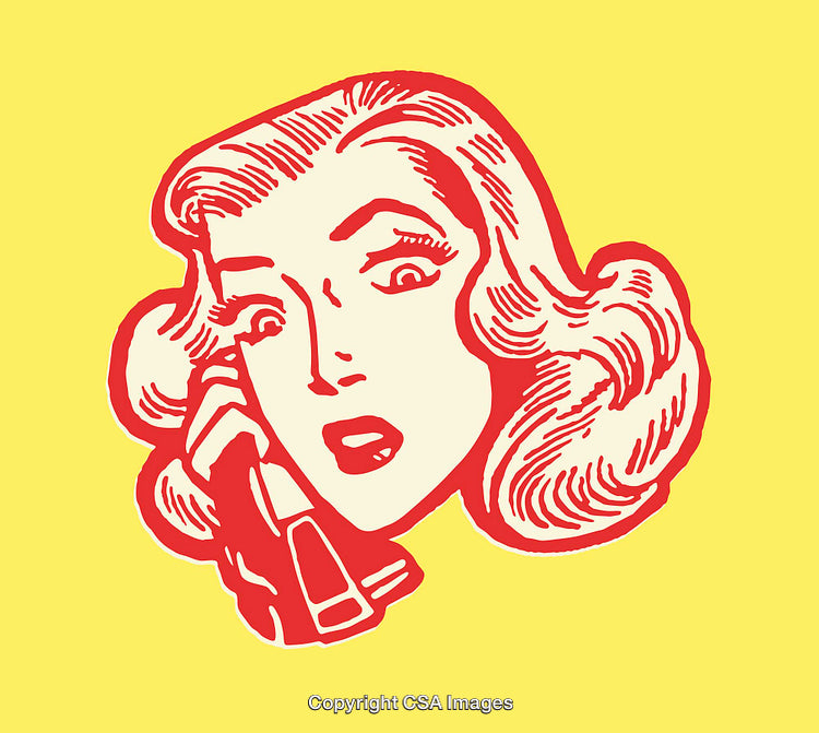 Retro Pop Art Illustration of a Surprised Woman on the Phone