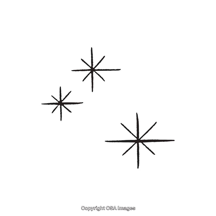 Minimalist Hand-Drawn Black Star Symbols on White Background