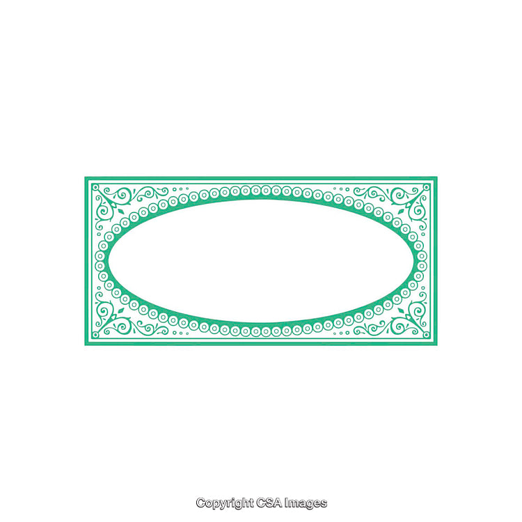 Elegant Vintage Frame With Intricate Floral Border in Green and White