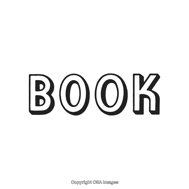 Hand-Drawn Artistic Text Illustration Displaying the Word 'Book' in Bold Style