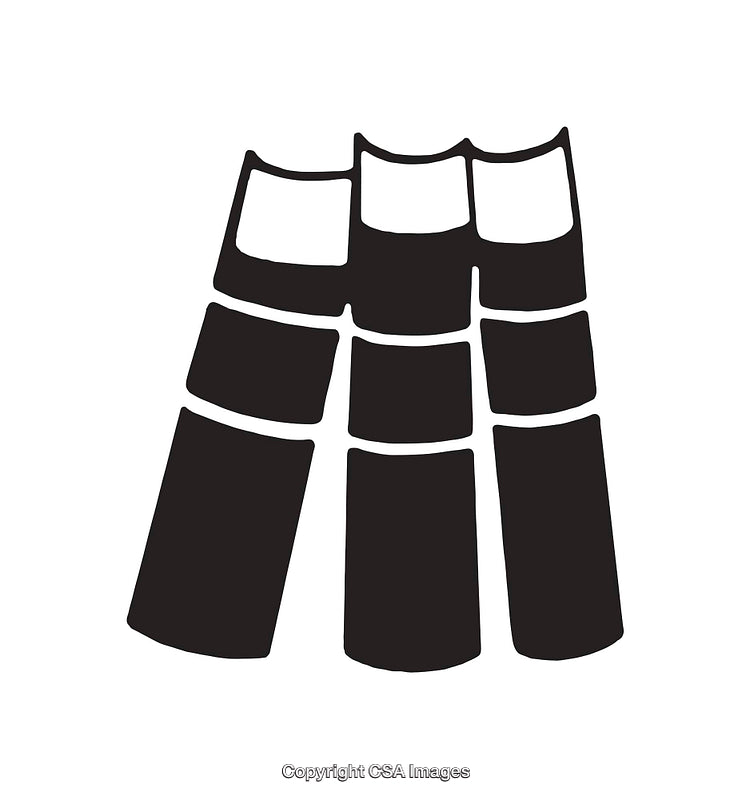 Black and White Abstract Conceptual Line Art Illustration of Tiles