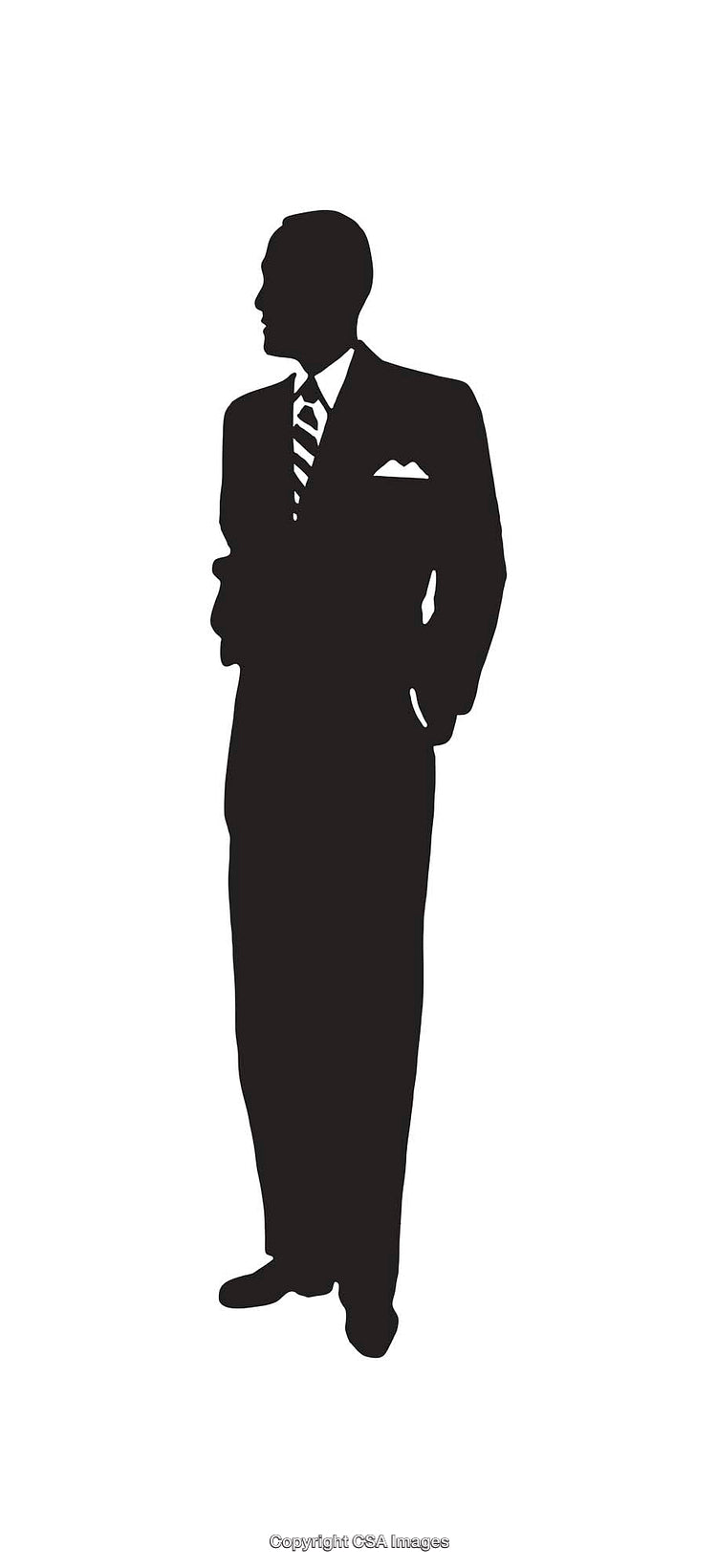 Stylish Silhouette of Businessman in Classic Suit Illustration Artwork