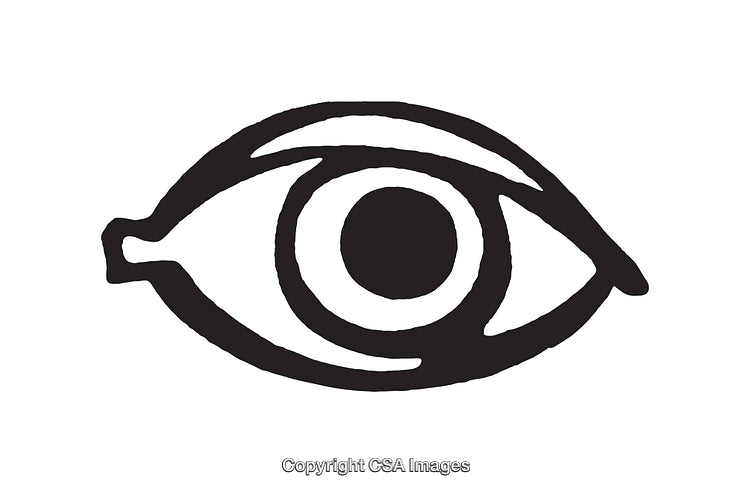 Black and White Illustration of an Eye Line Art Drawing